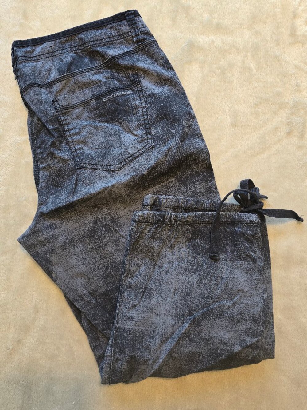 DKNY Jeans Gray Acid Wash Utility Cargo Capri Pants - Size 12